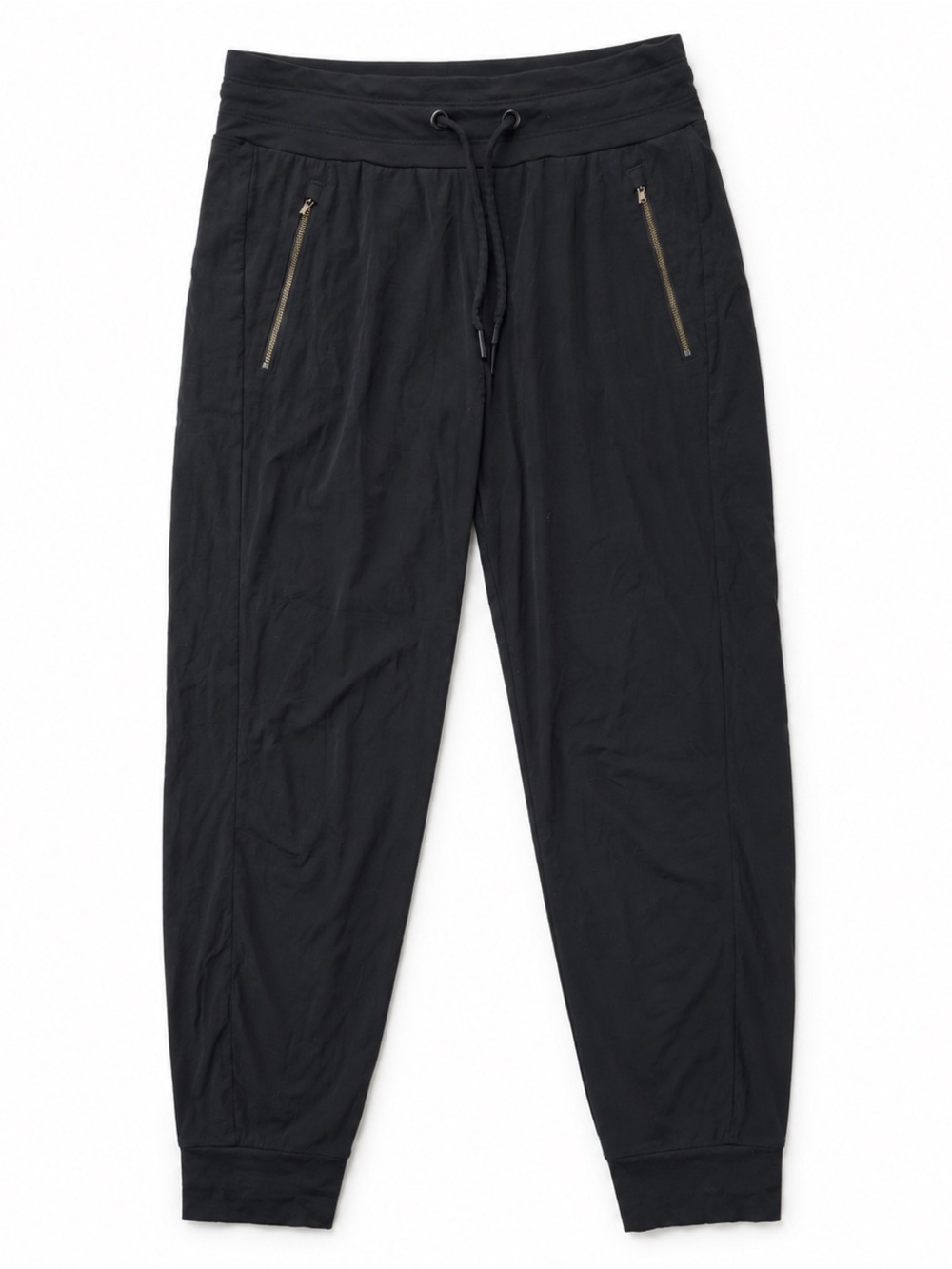 Athleta Trekkie North Joggers Black Size 6 Lightweight Zip Pocket